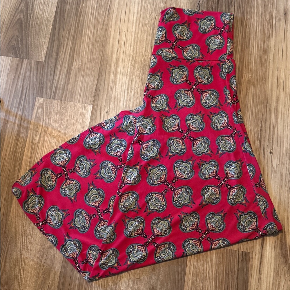 LuLaRoe Maxi Skirt Jewel Tone Medallions XL Pink
